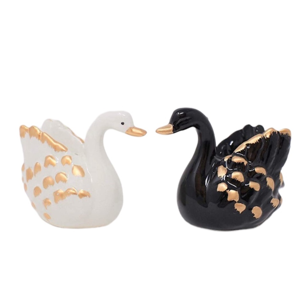 Boston Warehouse Golden Winged Swans Salt & Pepper Shakers, 2-Piece NIB/41454